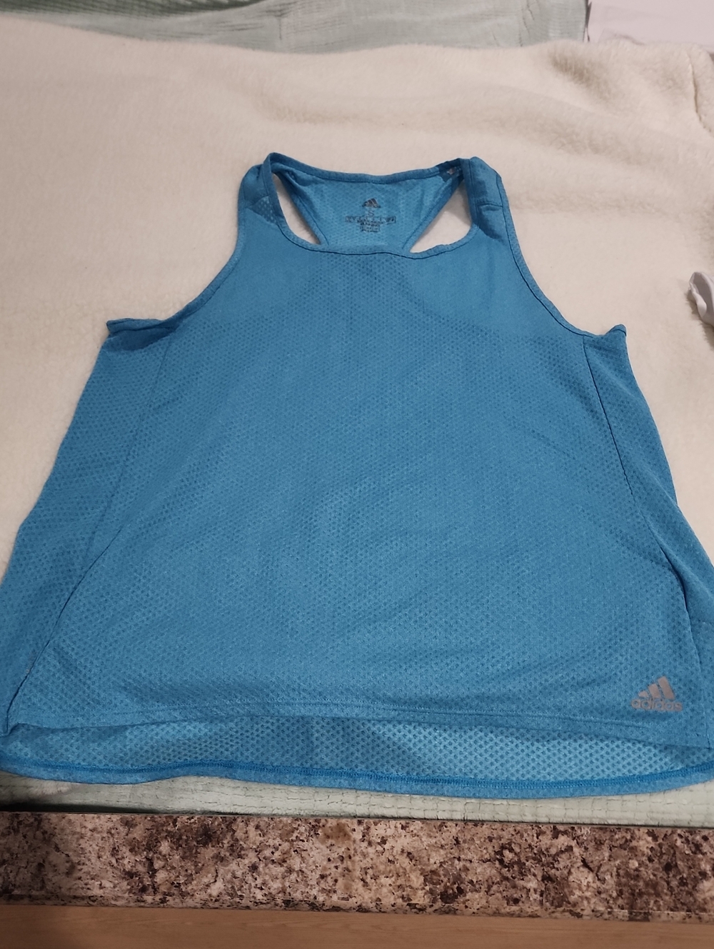 adidas Light Blue Mesh Racerback Tank